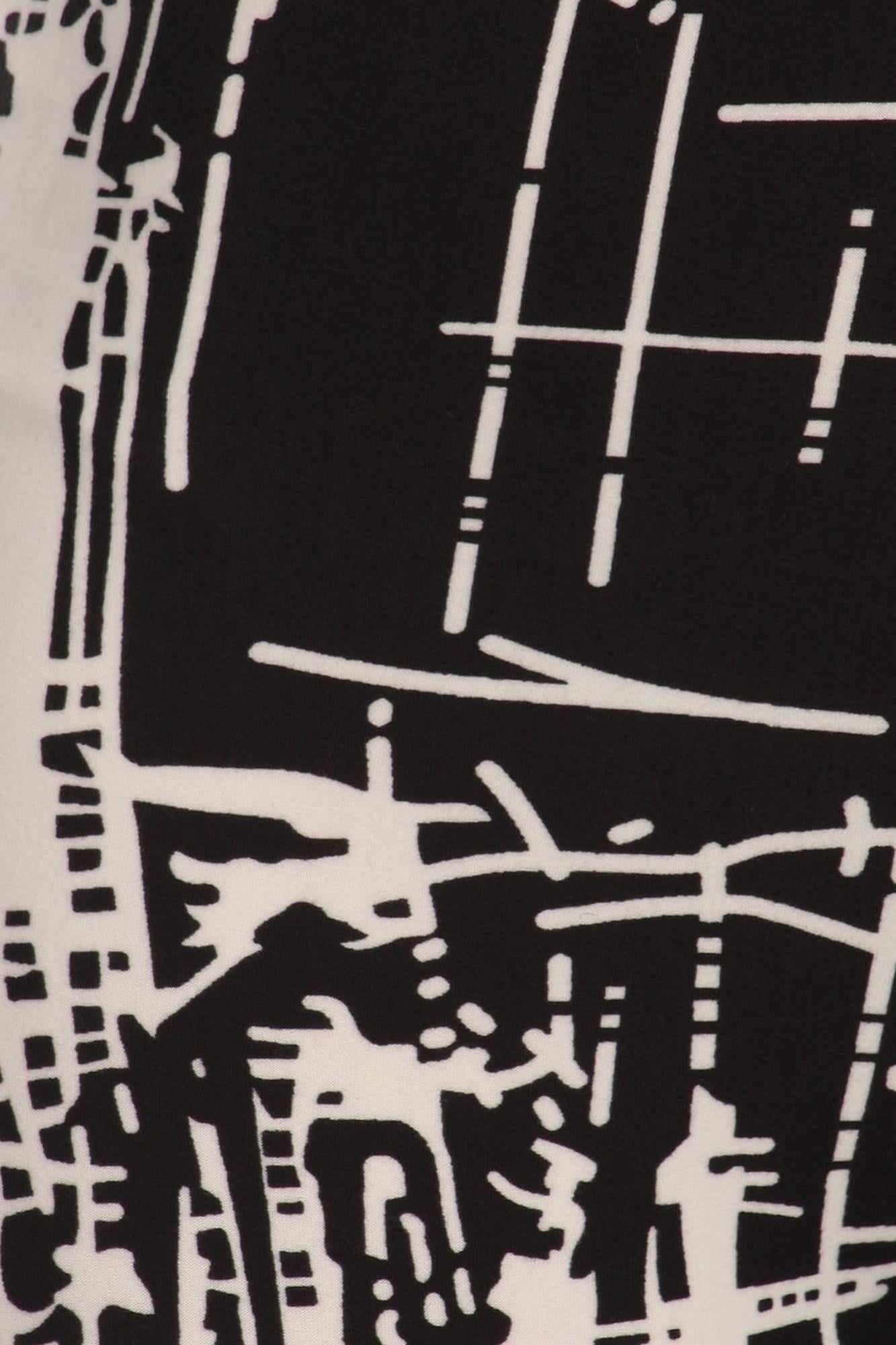 Buttery Soft Splattered Lines Leggings (One Size Regular,Black)