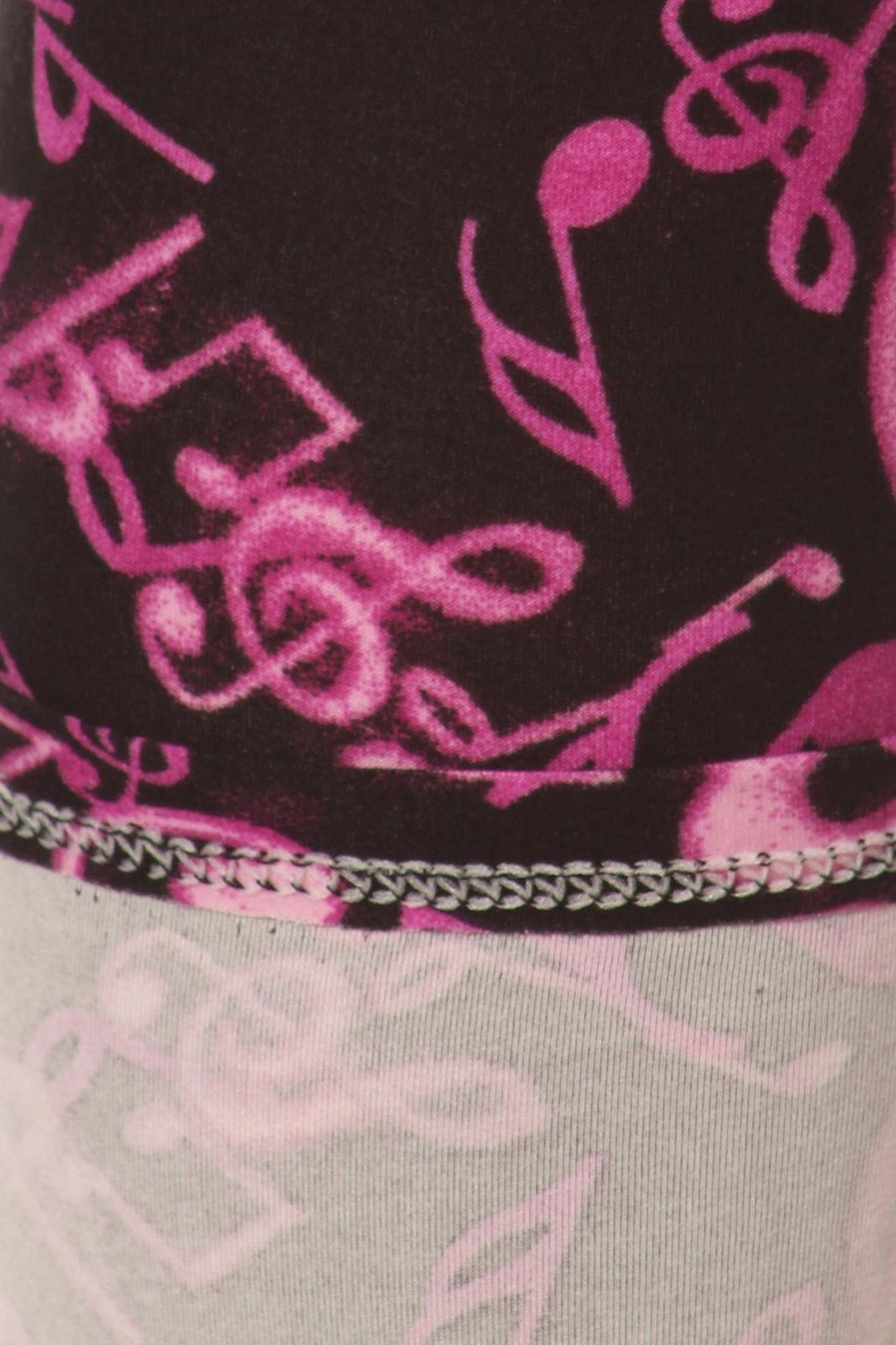 Buttery Soft Electric Fuchsia Music Note Leggings (One Size Regular,Fuchsia)