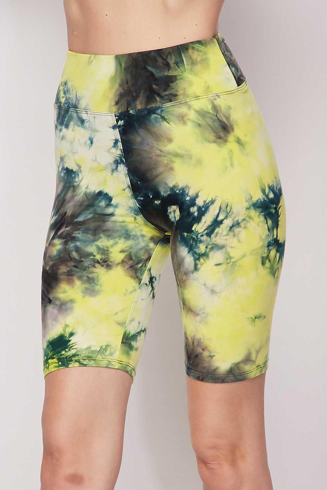 Tie Dye High Waisted Biker Shorts - 3 Inch Waist