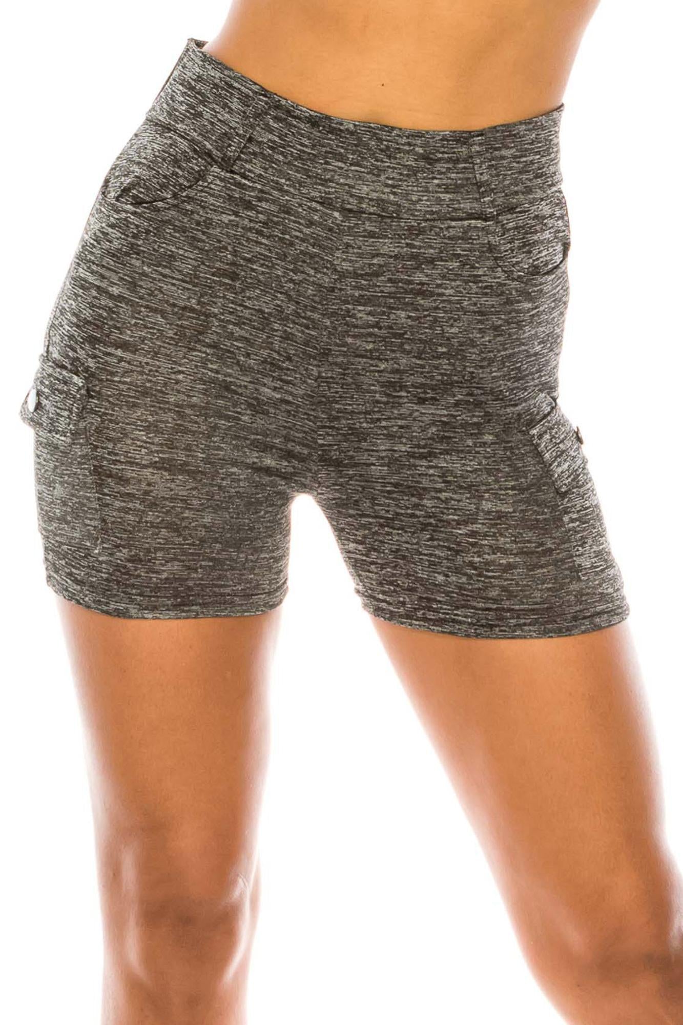 Cool and Hip Summer Heather Grey Biker Shorts