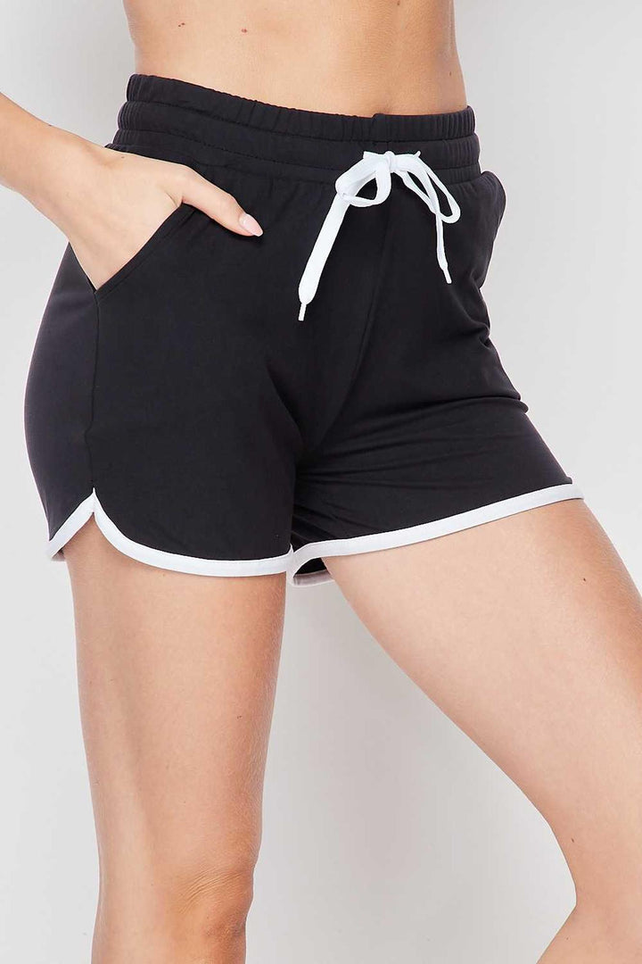 Buttery Smooth Drawstring Waist Dolphin Shorts with Pockets