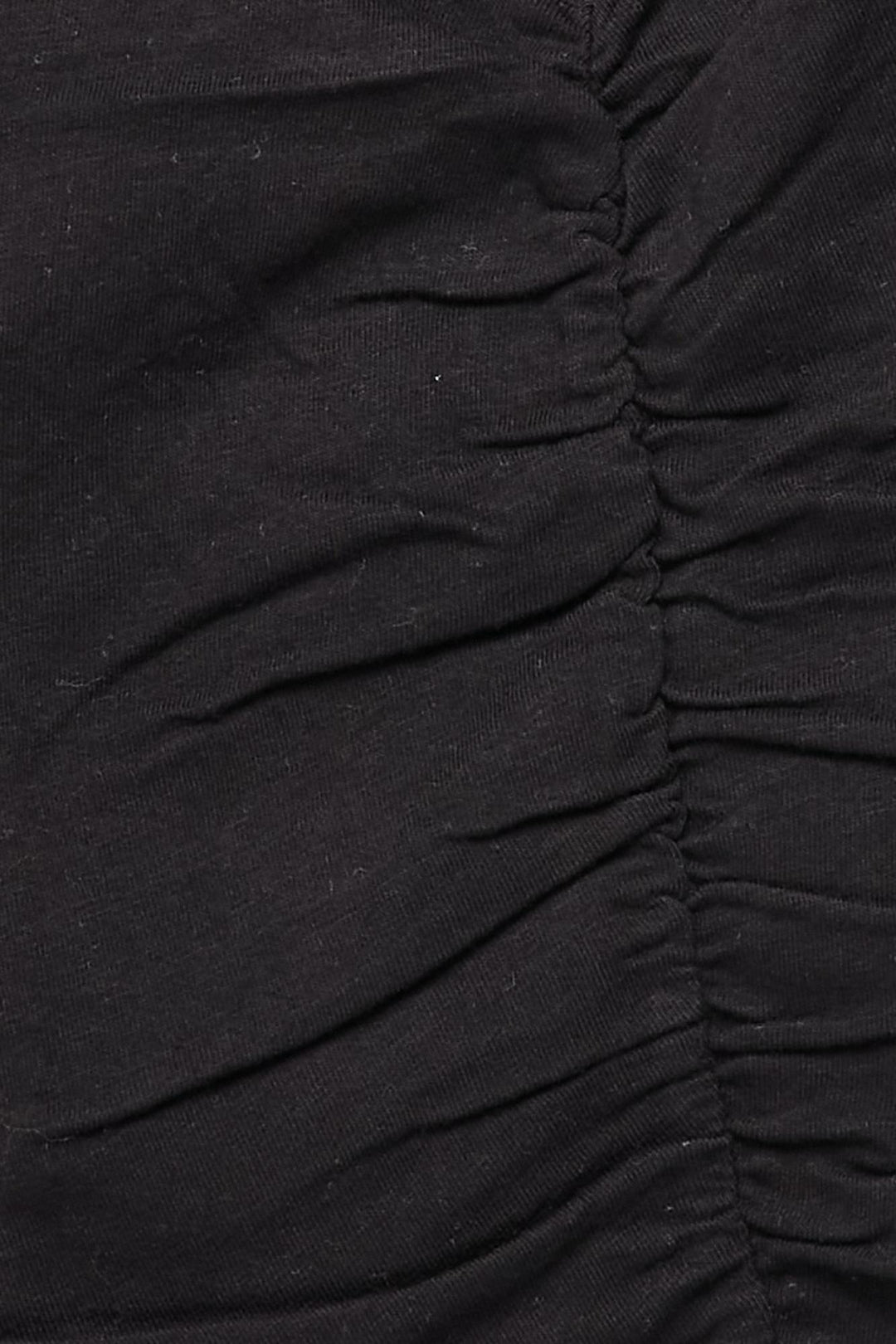 Solid Ruched Ribbed Cotton Spaghetti Strap Cropped Camisole