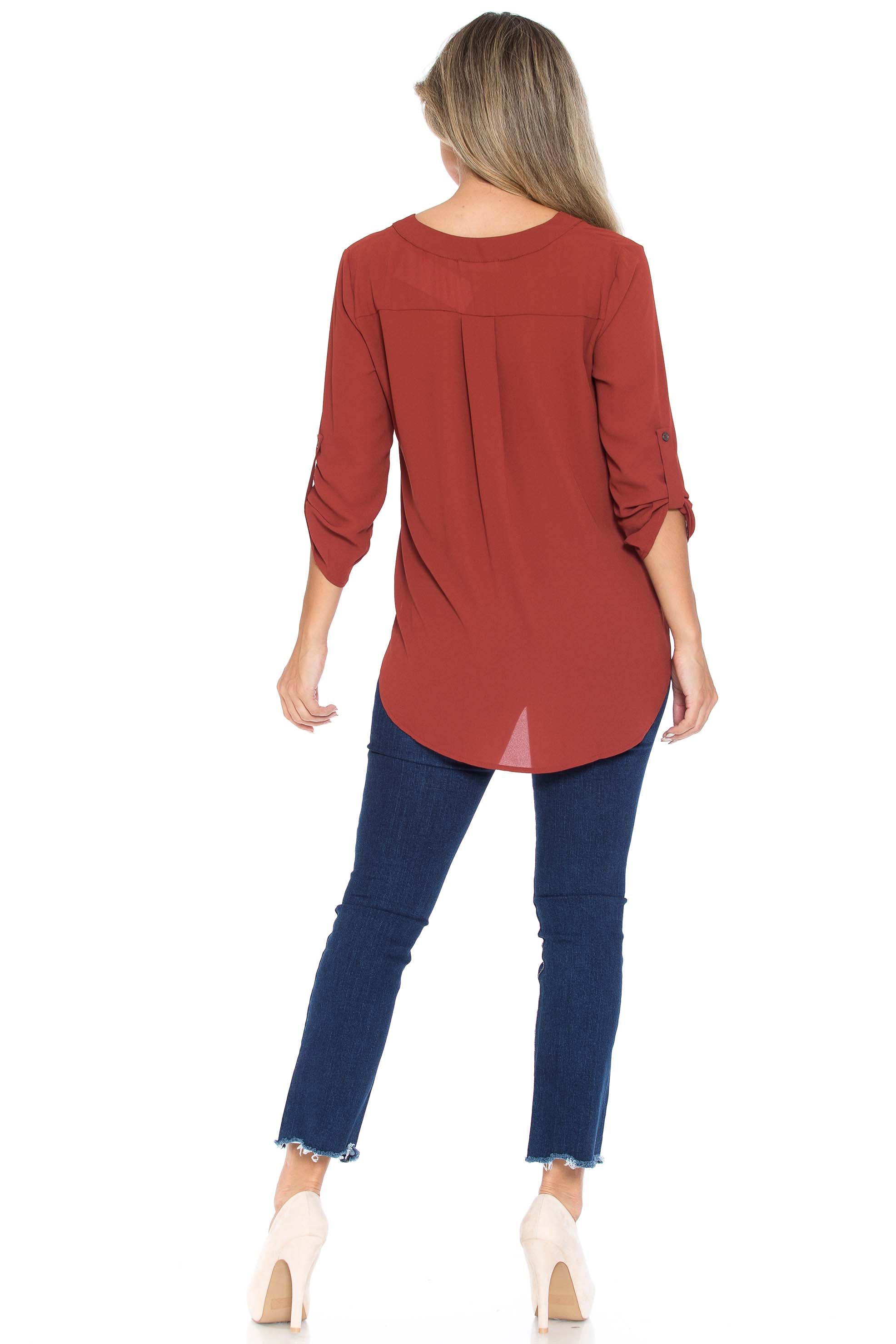 Solid Loose Fit Collared Summer Casual Top