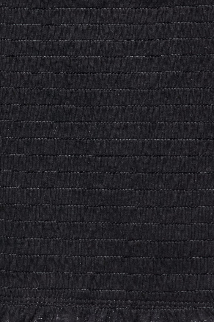 Smocked Ruffle Accent Crop Top