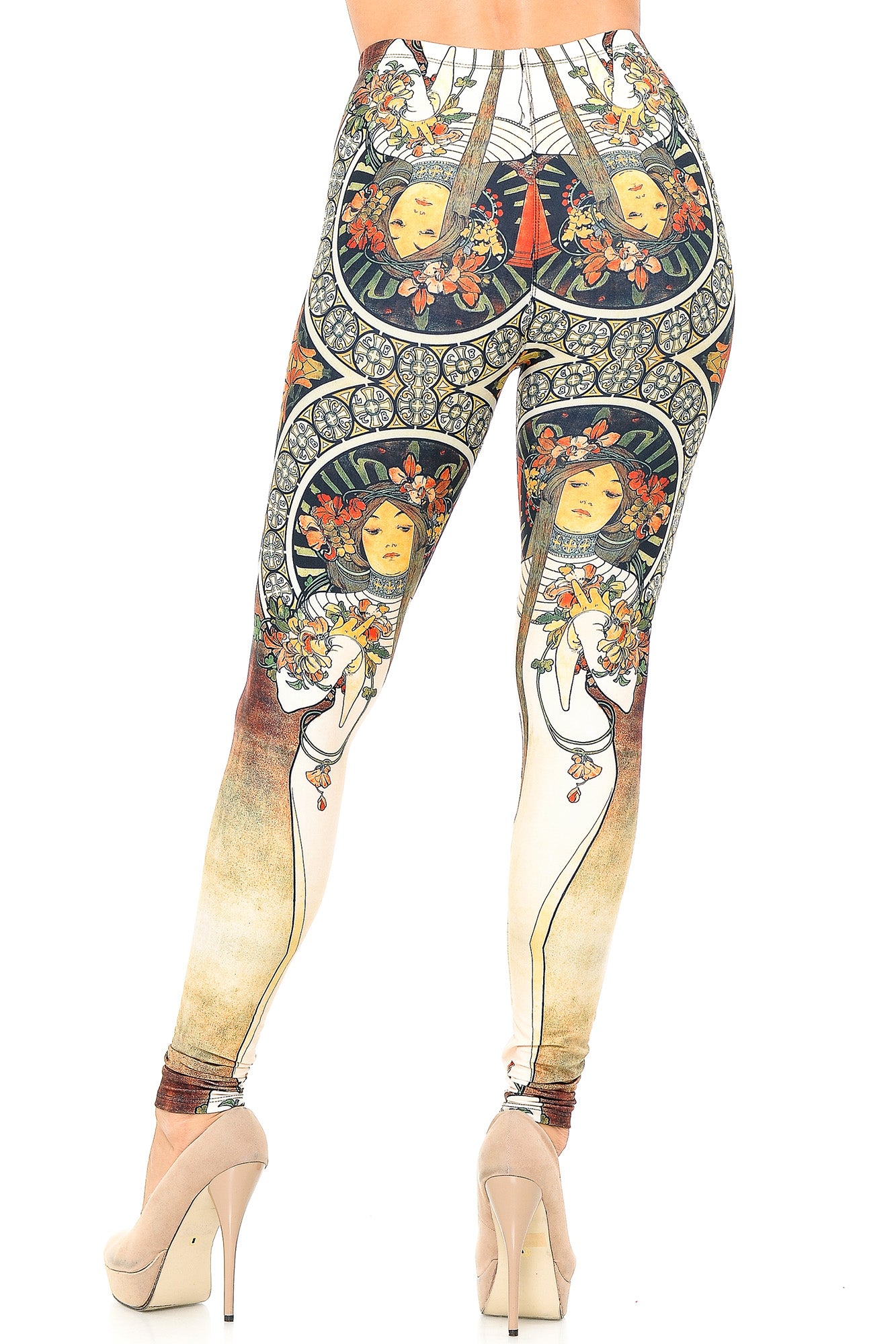 Creamy Soft Premium Women's Leggings Gaia Mucha Regular Size, High Rise, Stretchy & Breathable, Comfortable Fit - by USA Fashion