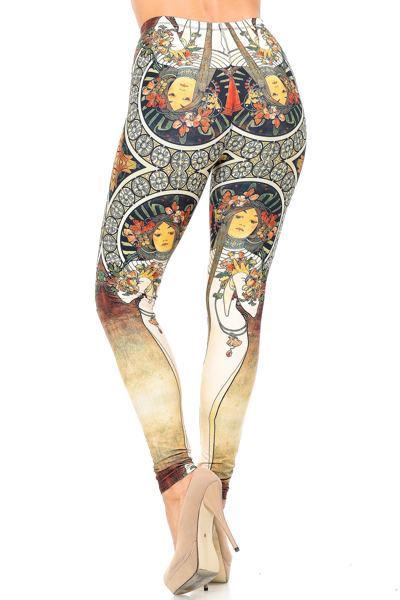 Creamy Soft Premium Women's Leggings Gaia Mucha Regular Size, High Rise, Stretchy & Breathable, Comfortable Fit - by USA Fashion