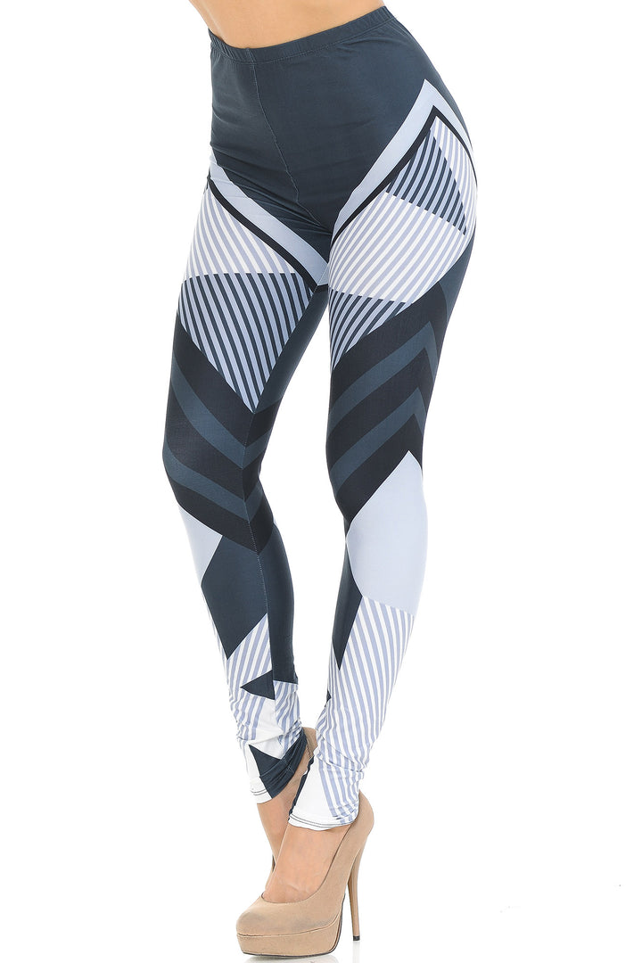 Creamy Soft Premium Women's Leggings Contour Angles Regular Size, High Rise, Stretchy & Breathable, Comfortable Fit - by USA Fashion