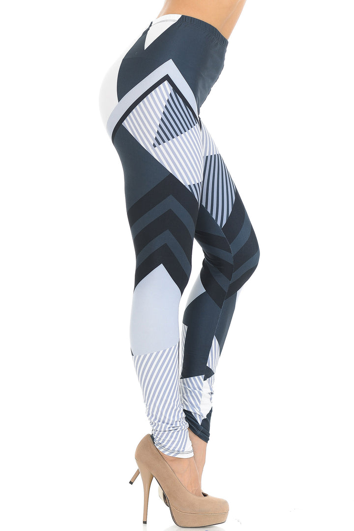 Creamy Soft Premium Women's Leggings Contour Angles Regular Size, High Rise, Stretchy & Breathable, Comfortable Fit - by USA Fashion