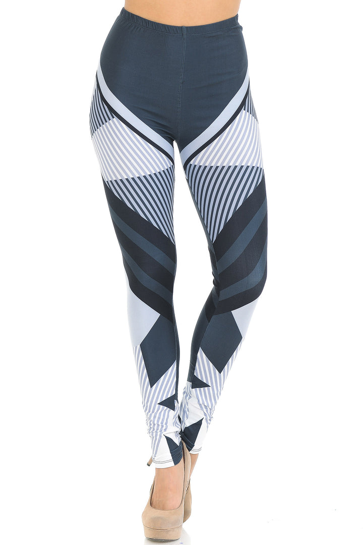 Creamy Soft Premium Women's Leggings Contour Angles Regular Size, High Rise, Stretchy & Breathable, Comfortable Fit - by USA Fashion