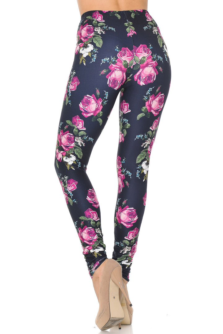 Creamy Soft Premium Women's Leggings Fuchsia Rose Regular Size, High Rise, Stretchy & Breathable, Comfortable Fit - by USA Fashion
