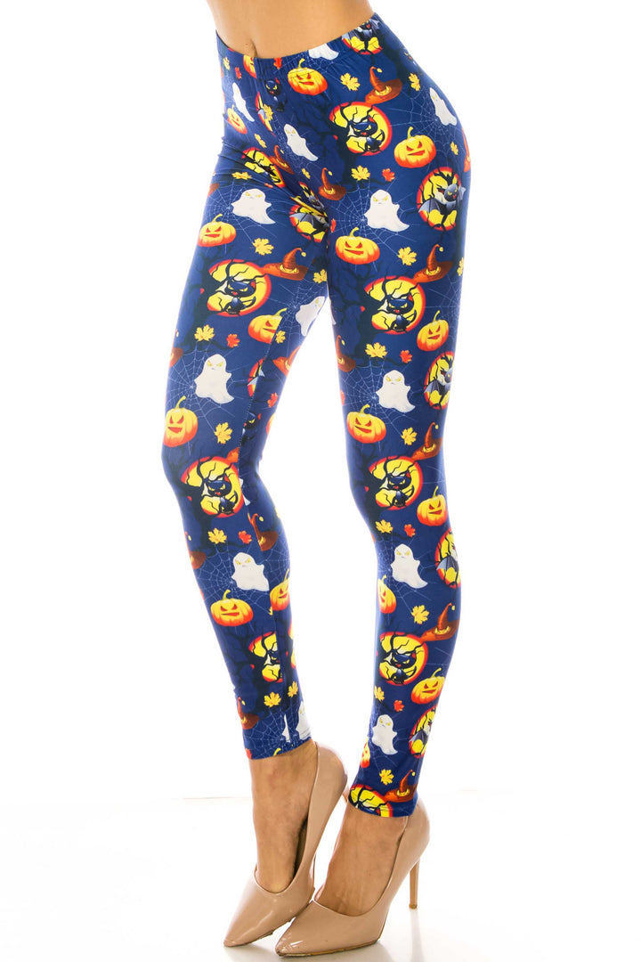 Creamy Soft Halloween Critters Leggings - USA Fashionâ„¢ (One Size Regular,Blue)