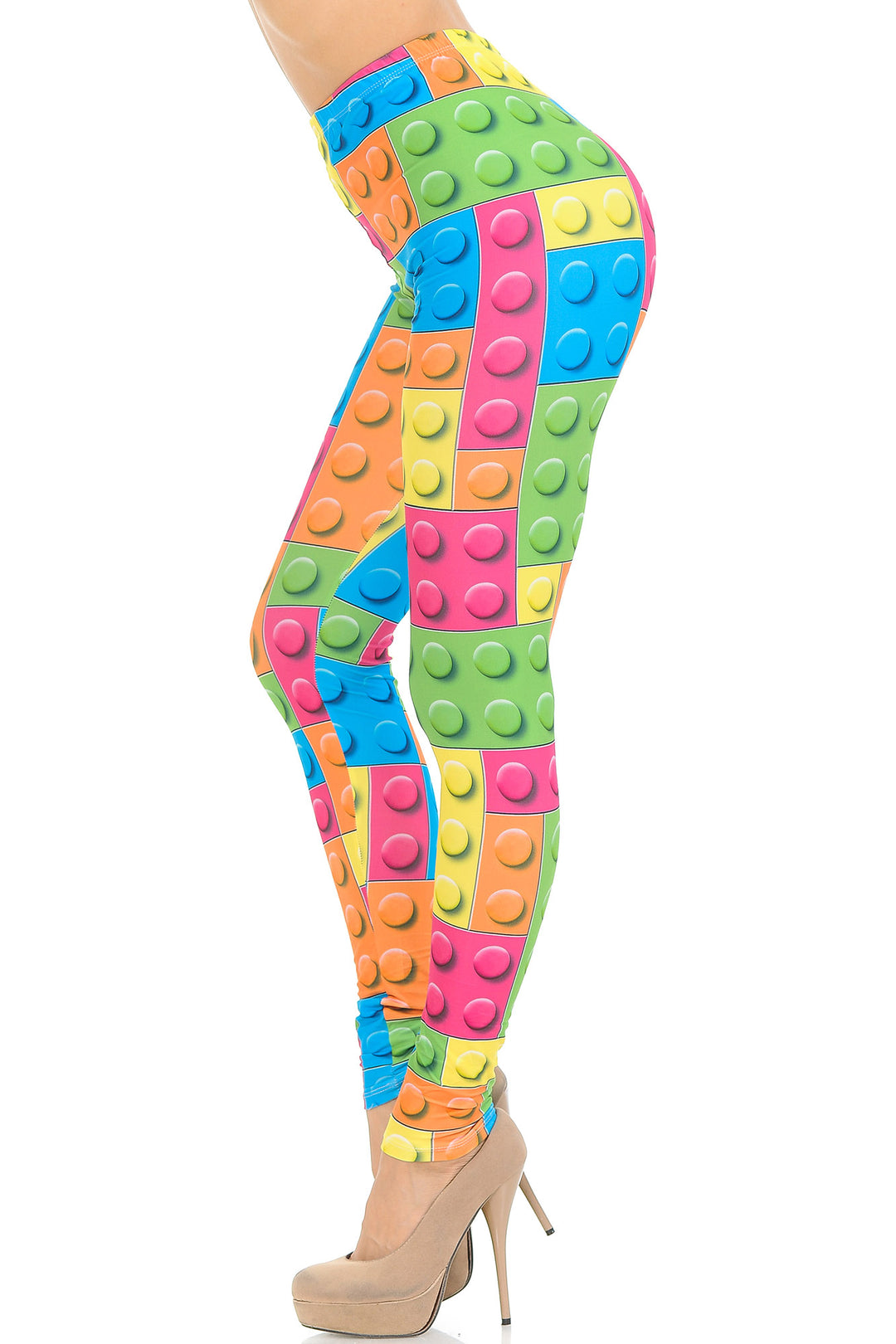 Creamy Soft Lego Leggings - USA Fashionâ„¢ (One Size Regular,Multi Color Bold)