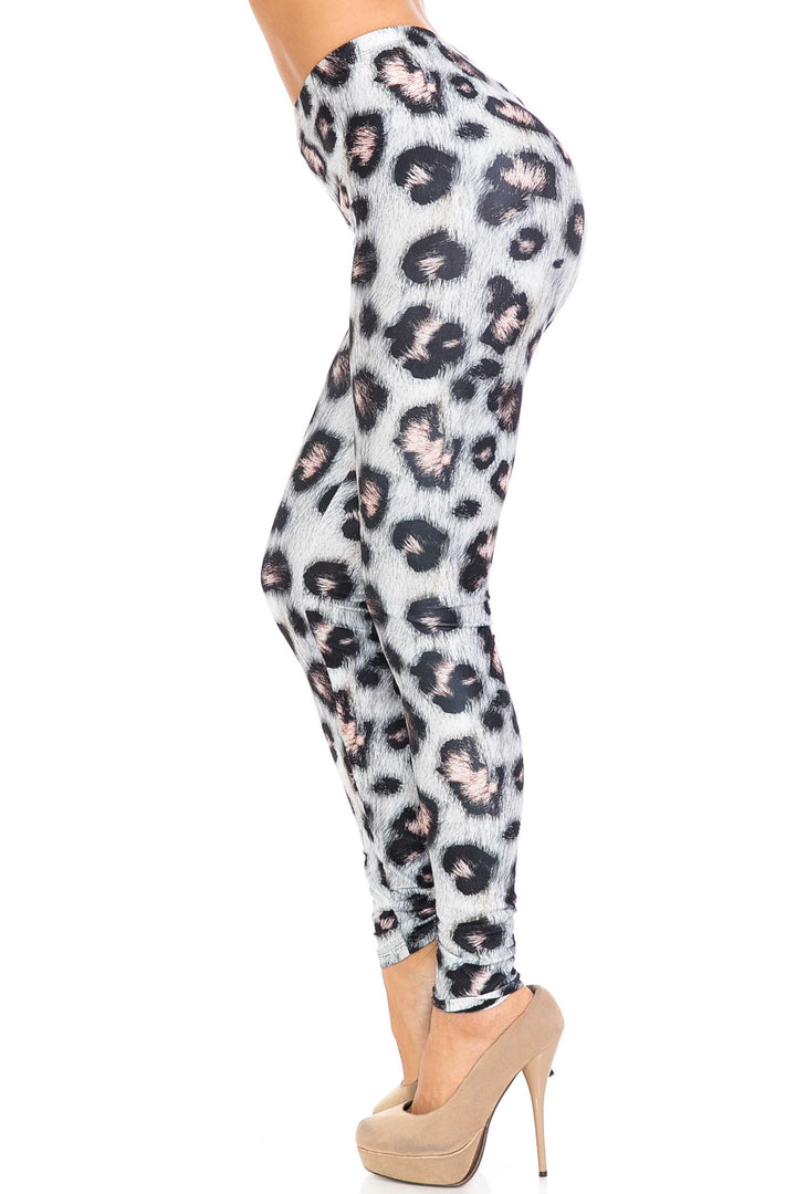 Creamy Soft Premium Women's Leggings Moda Leopard Regular Size, High Rise, Stretchy & Comfortable Fit - by USA Fashion