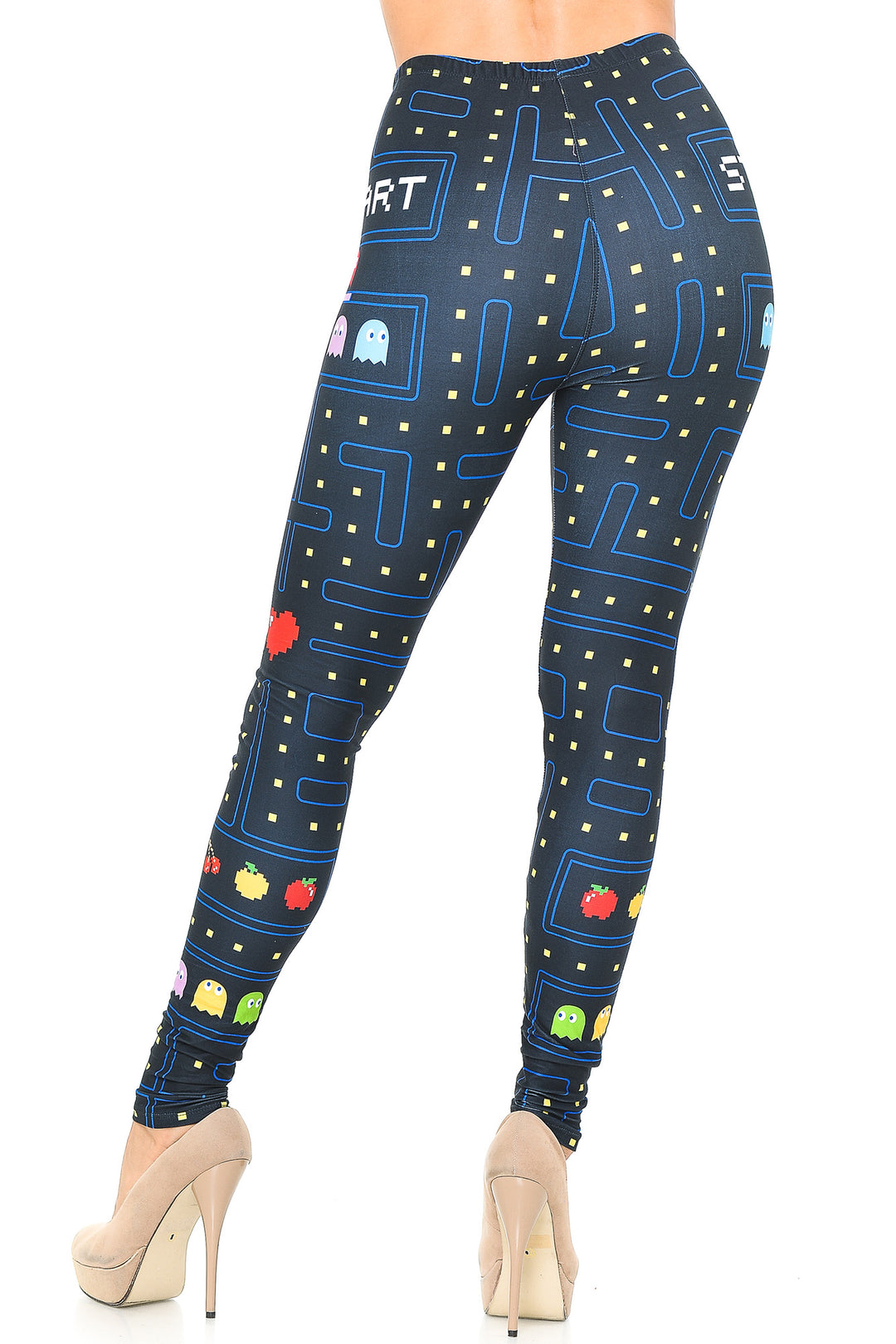 Creamy Soft Premium Women's Leggings Pacman Begins Regular Size, High Rise, Stretchy & Breathable, Comfortable Fit - by USA Fashion
