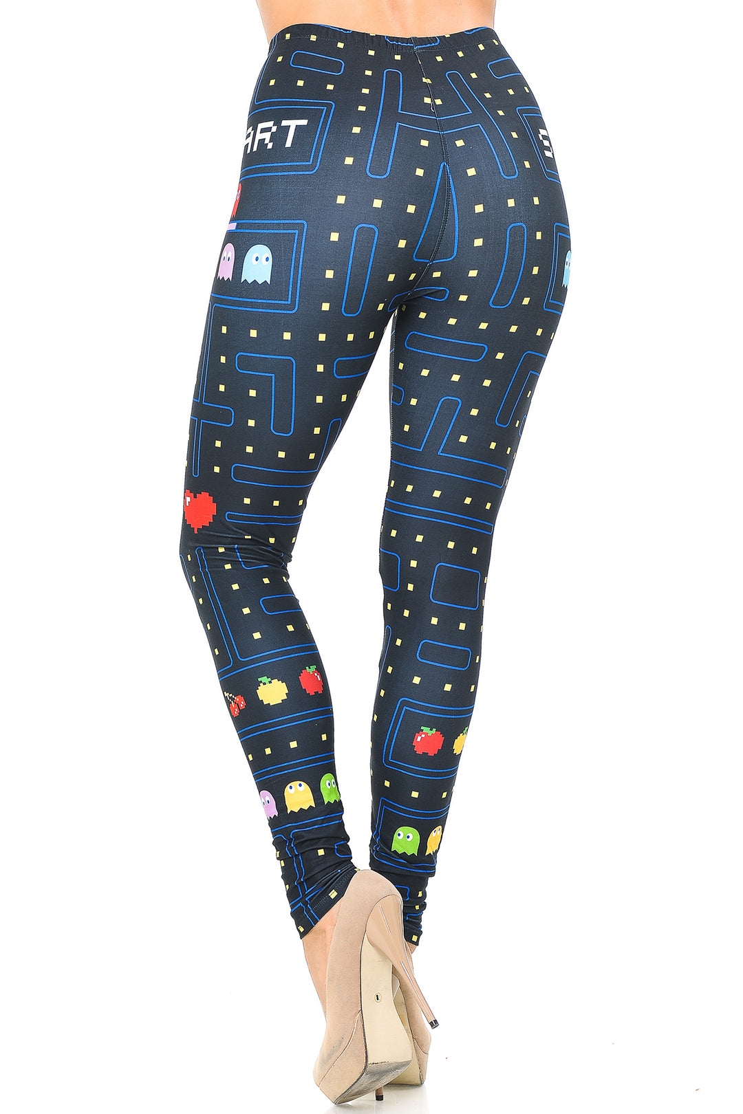 Creamy Soft Premium Women's Leggings Pacman Begins Regular Size, High Rise, Stretchy & Breathable, Comfortable Fit - by USA Fashion