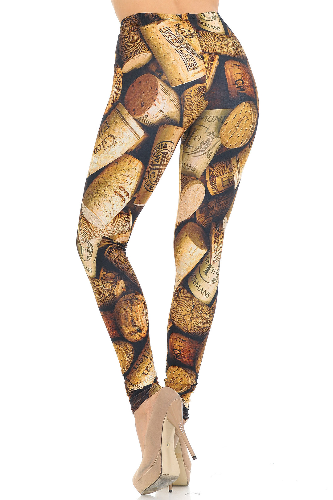Creamy Soft Premium Women's Leggings Wine Cork Regular Size, High Rise, Stretchy & Comfortable Fit - by USA Fashion