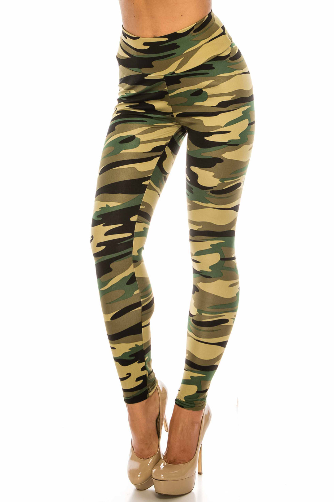 Green Camouflage Scrunch Butt Sport Leggings