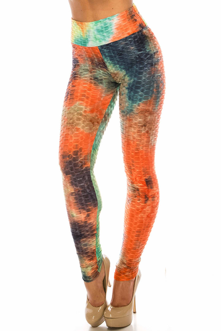 Multi Color Bold Tie Dye Scrunch Butt Sport Leggings