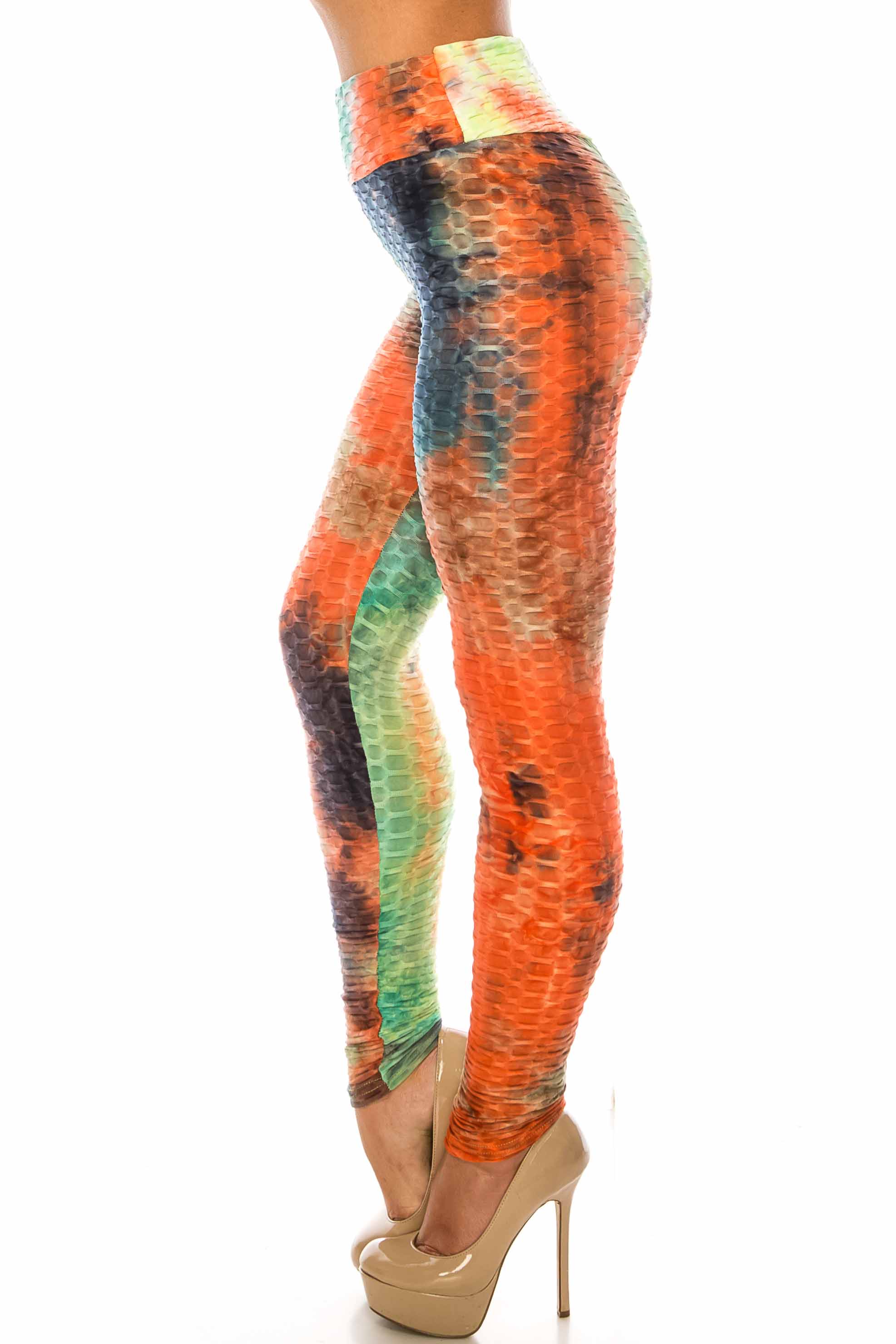 Multi Color Bold Tie Dye Scrunch Butt Sport Leggings