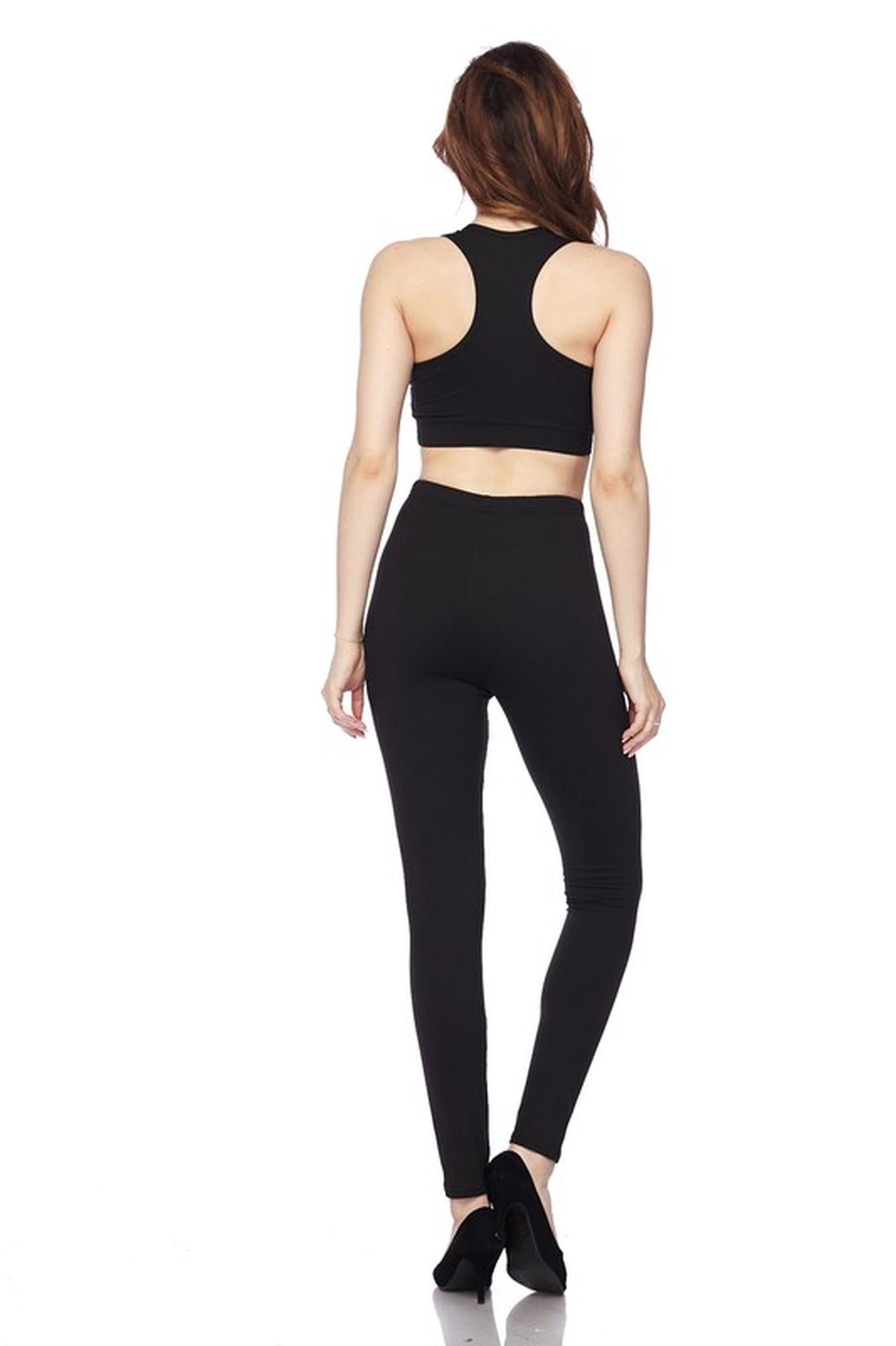 Buttery Smooth Basic Solid Leggings and Bra Set