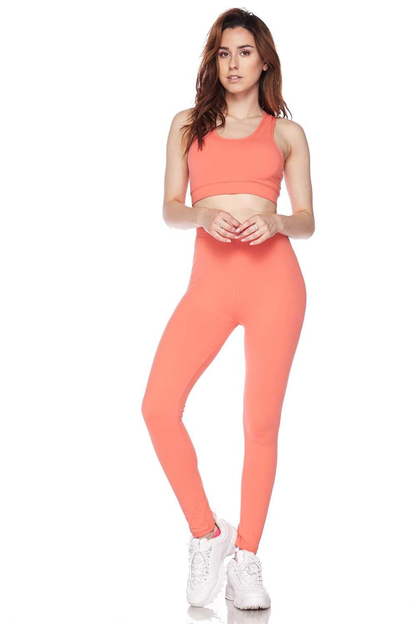 Buttery Smooth Basic Solid Leggings and Bra Set