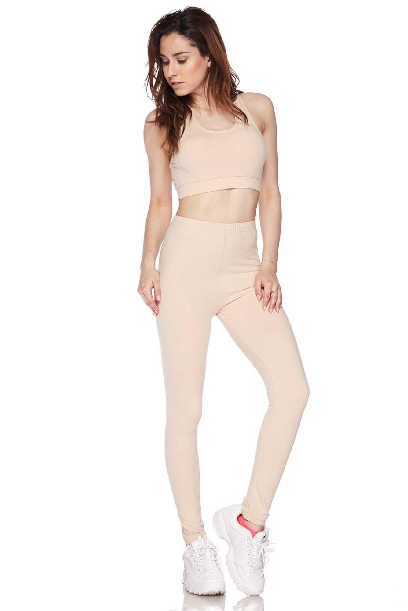 Buttery Smooth Basic Solid Leggings and Bra Set