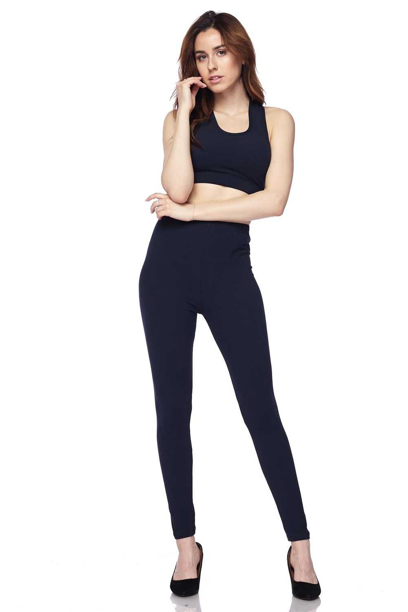 Buttery Smooth Basic Solid Leggings and Bra Set