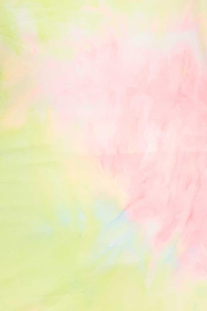 2 Piece Buttery Smooth Pink and Yellow Tie Dye Biker Shorts and T-Shirt Set