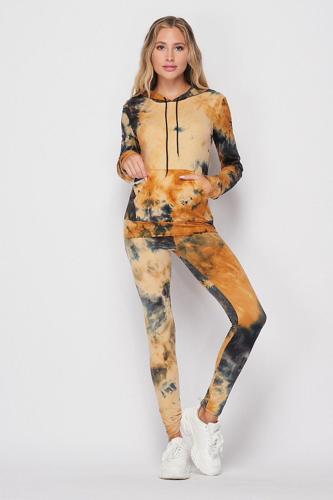 Tie Dye 2 Piece Leggings and Hooded Jacket Set