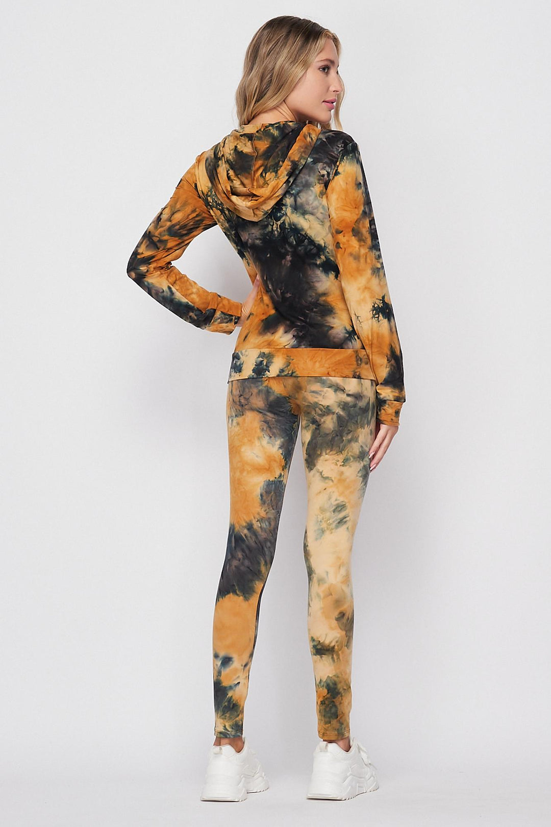 Tie Dye 2 Piece Leggings and Hooded Jacket Set
