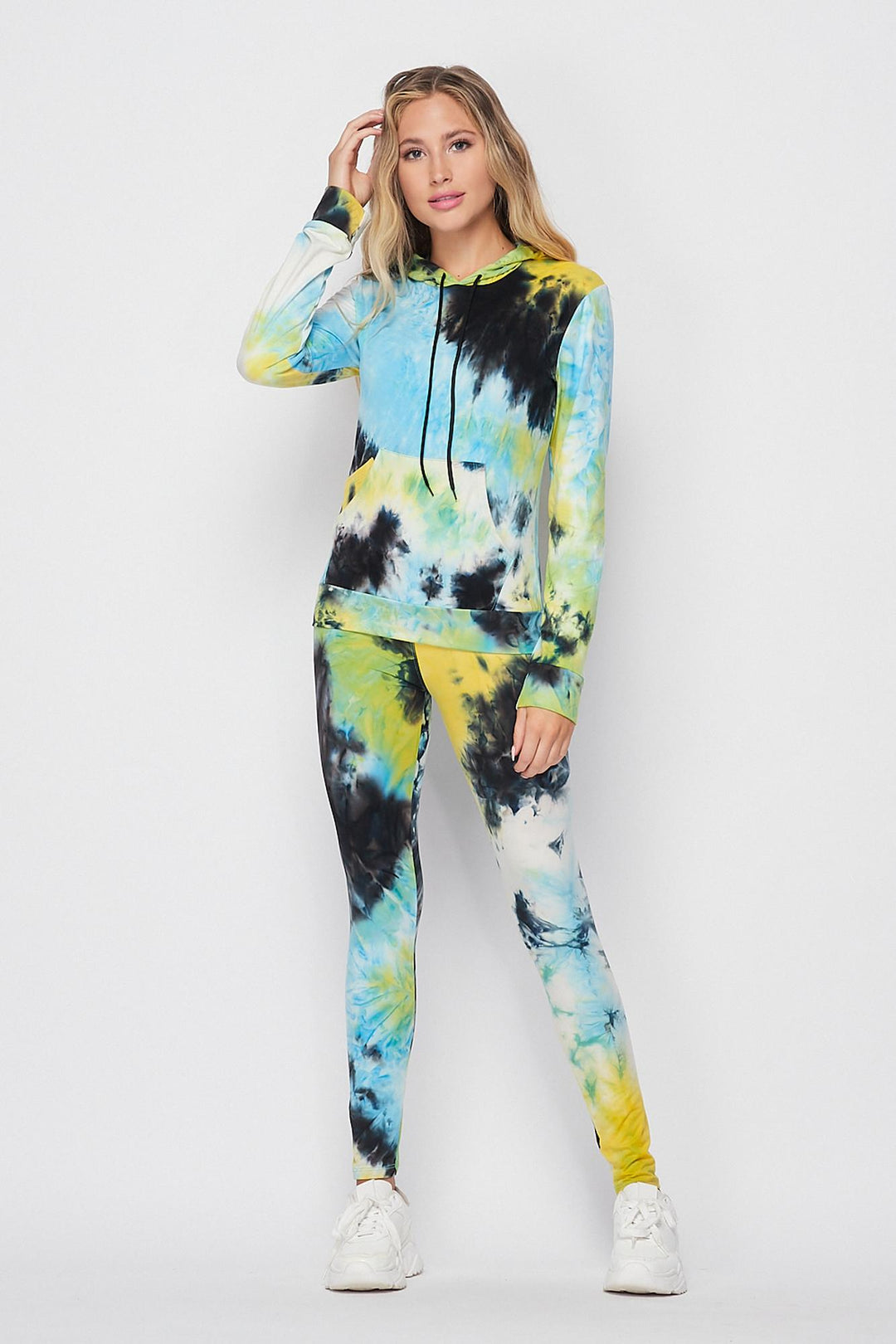 Tie Dye 2 Piece Leggings and Hooded Jacket Set