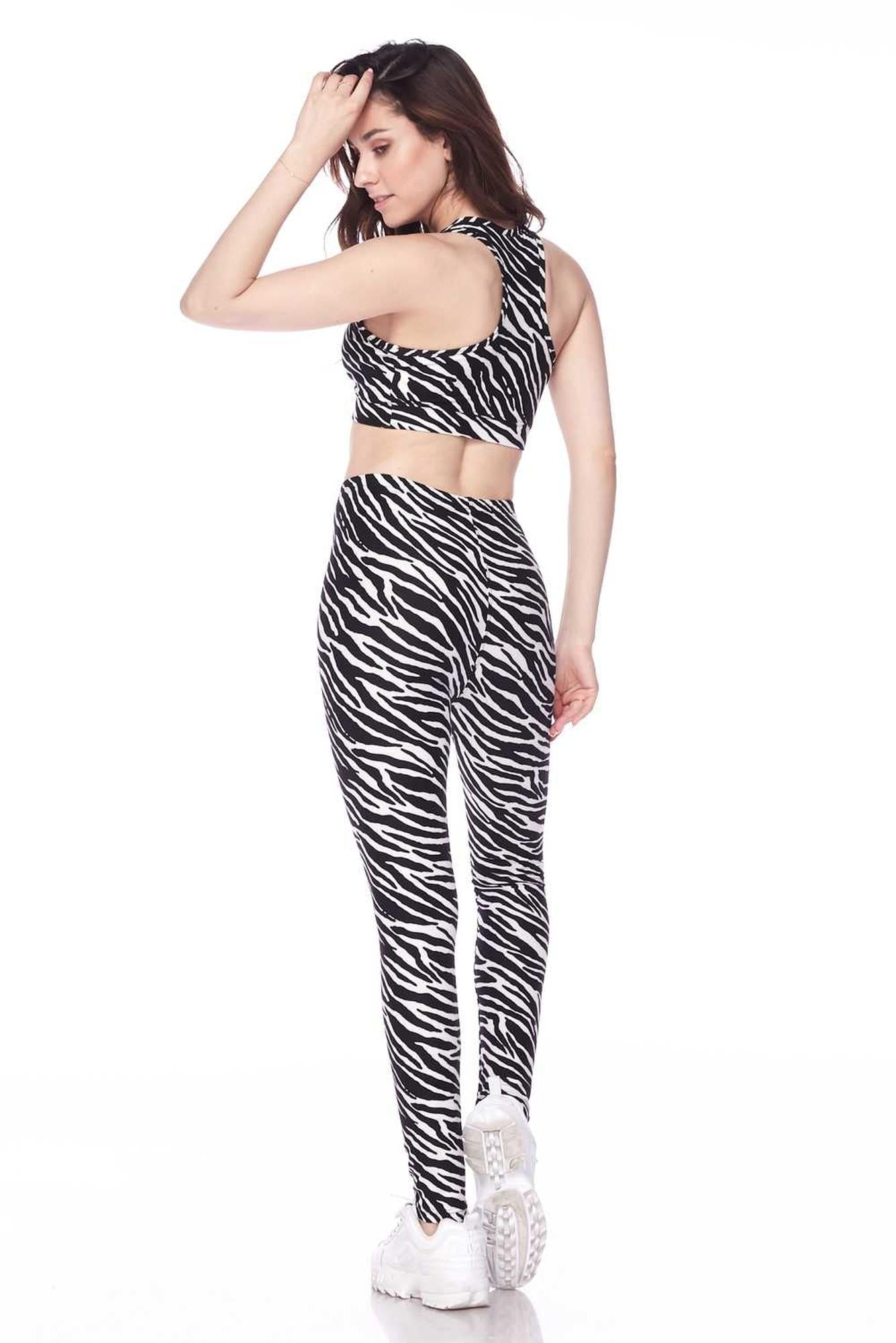 Buttery Smooth Zebra Print Bra and Leggings Set