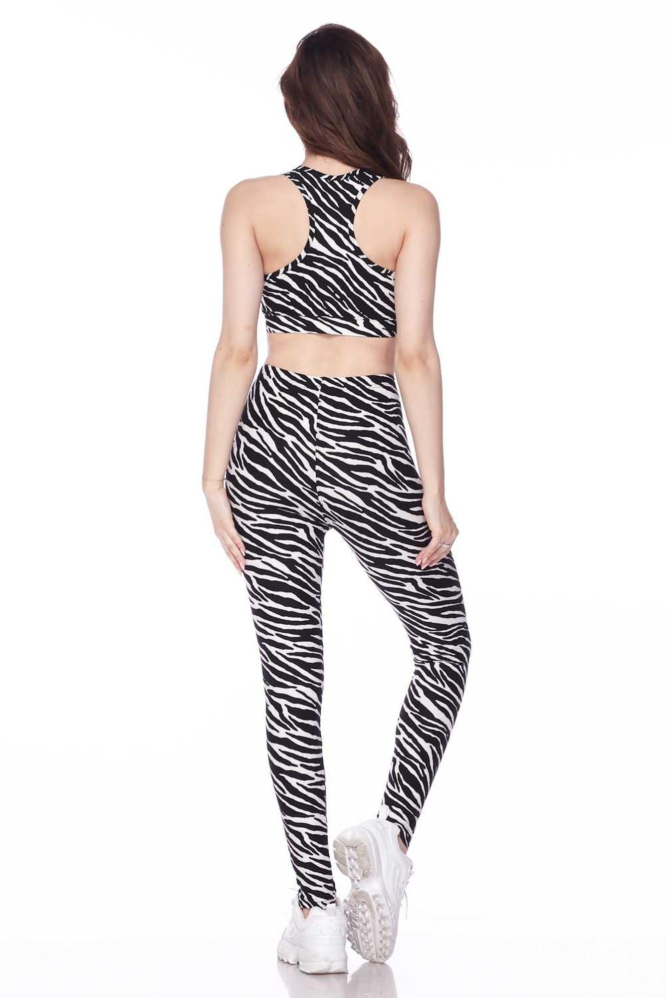 Buttery Smooth Zebra Print Bra and Leggings Set