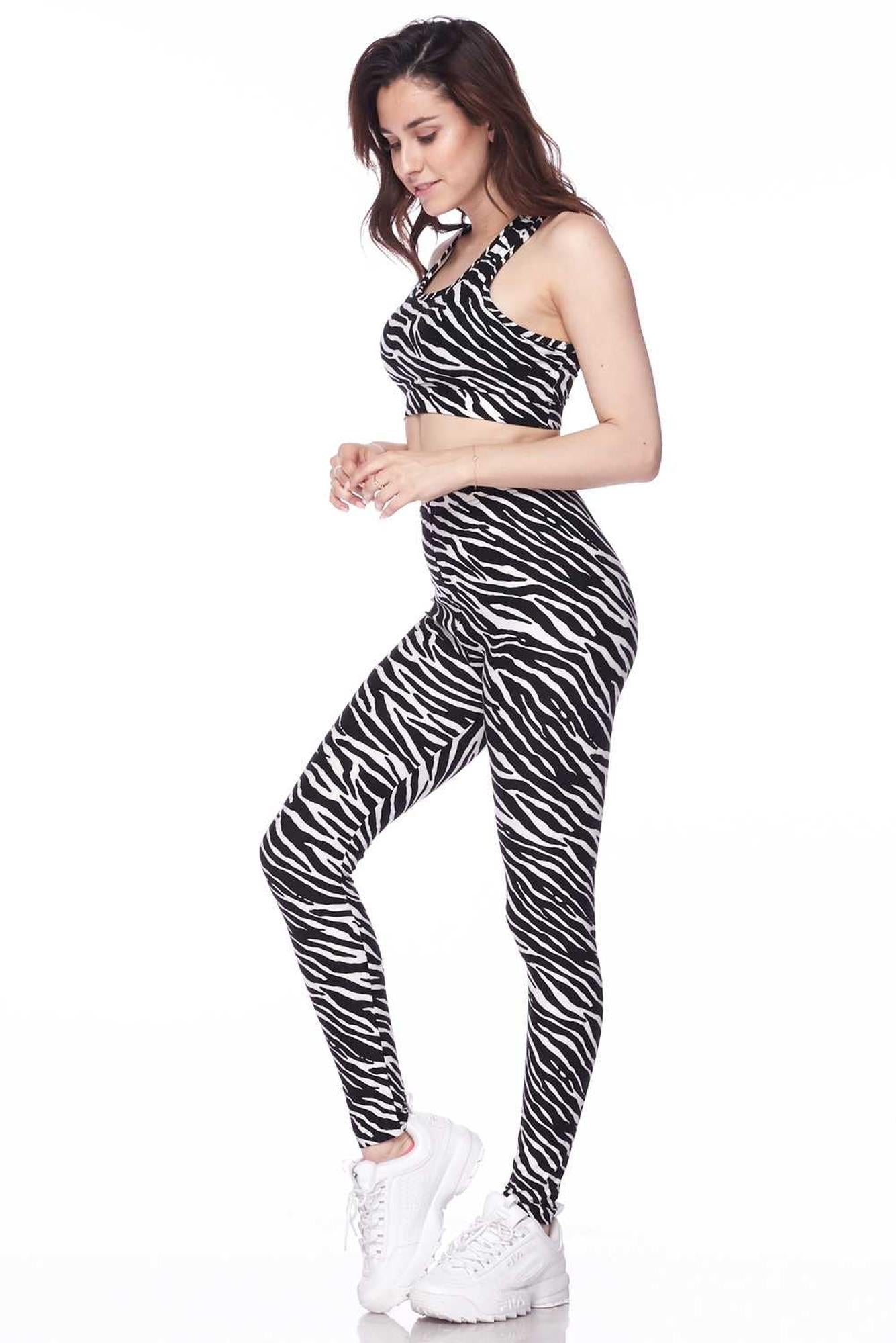 Buttery Smooth Zebra Print Bra and Leggings Set