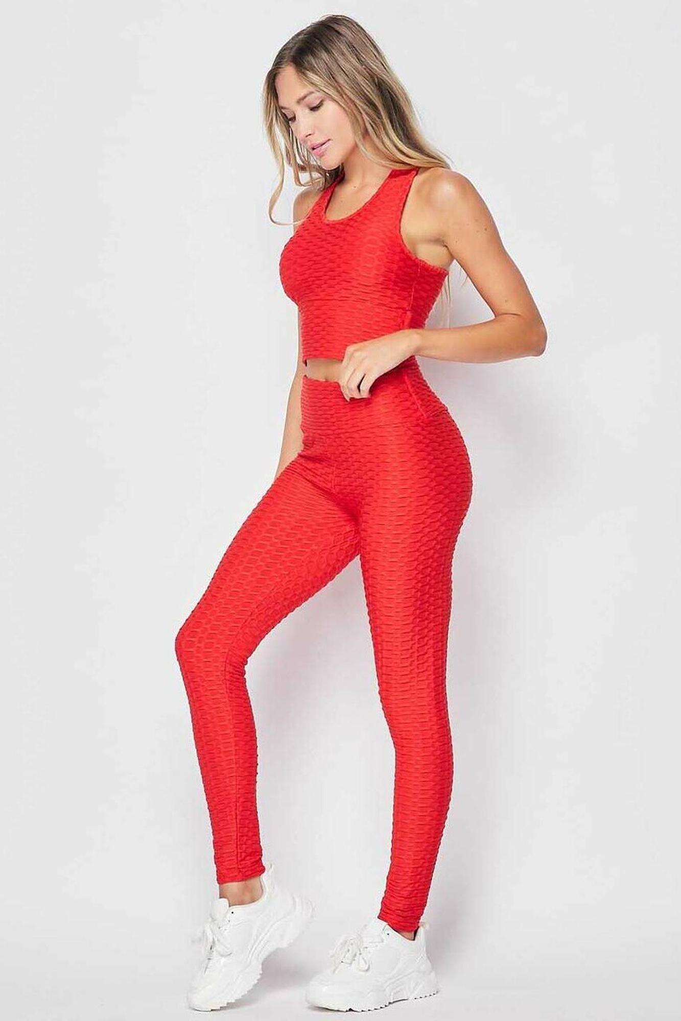 2 Piece Scrunch Butt Leggings and Crop Top Set