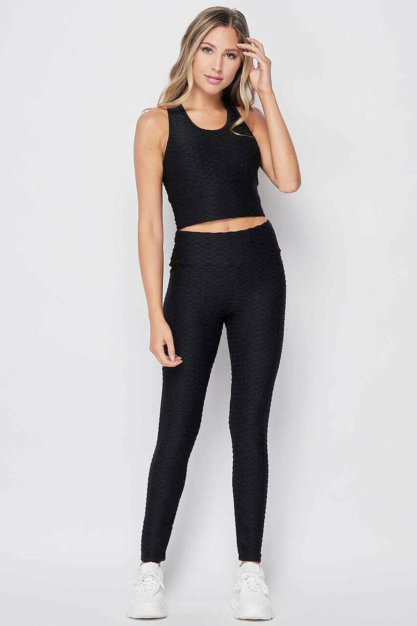2 Piece Scrunch Butt Leggings and Crop Top Set