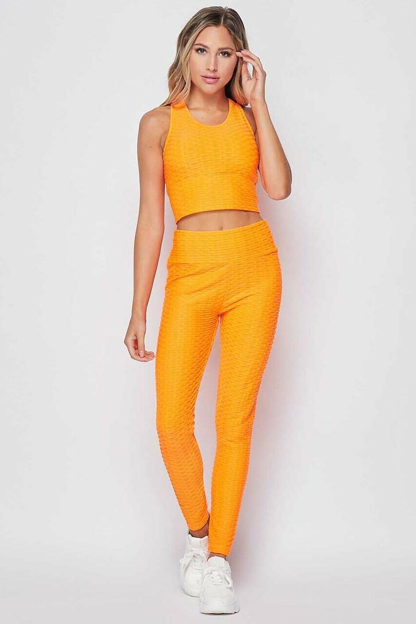 2 Piece Scrunch Butt Leggings and Crop Top Set