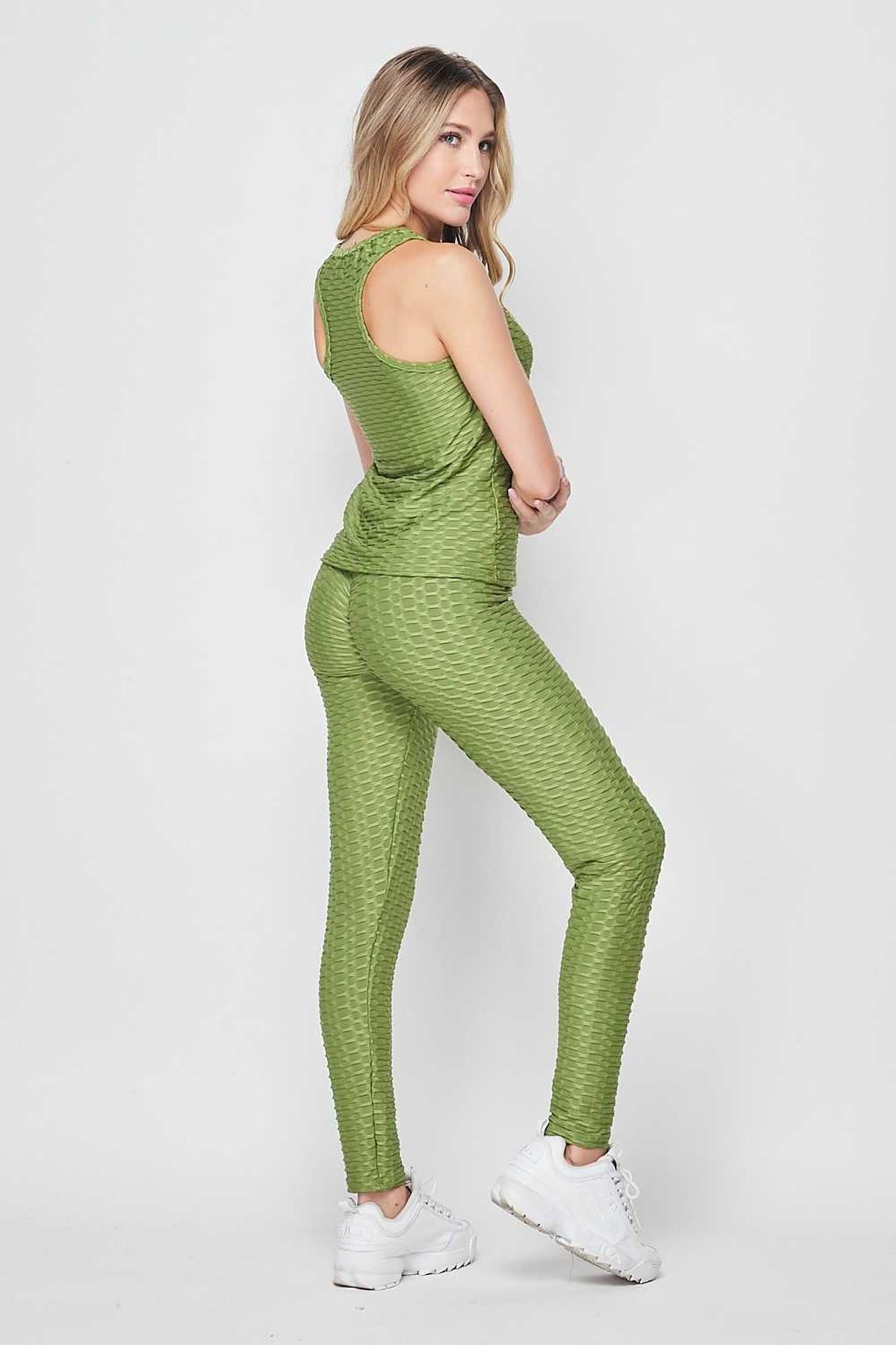 2 Piece Scrunch Butt Leggings and Tank Top Set