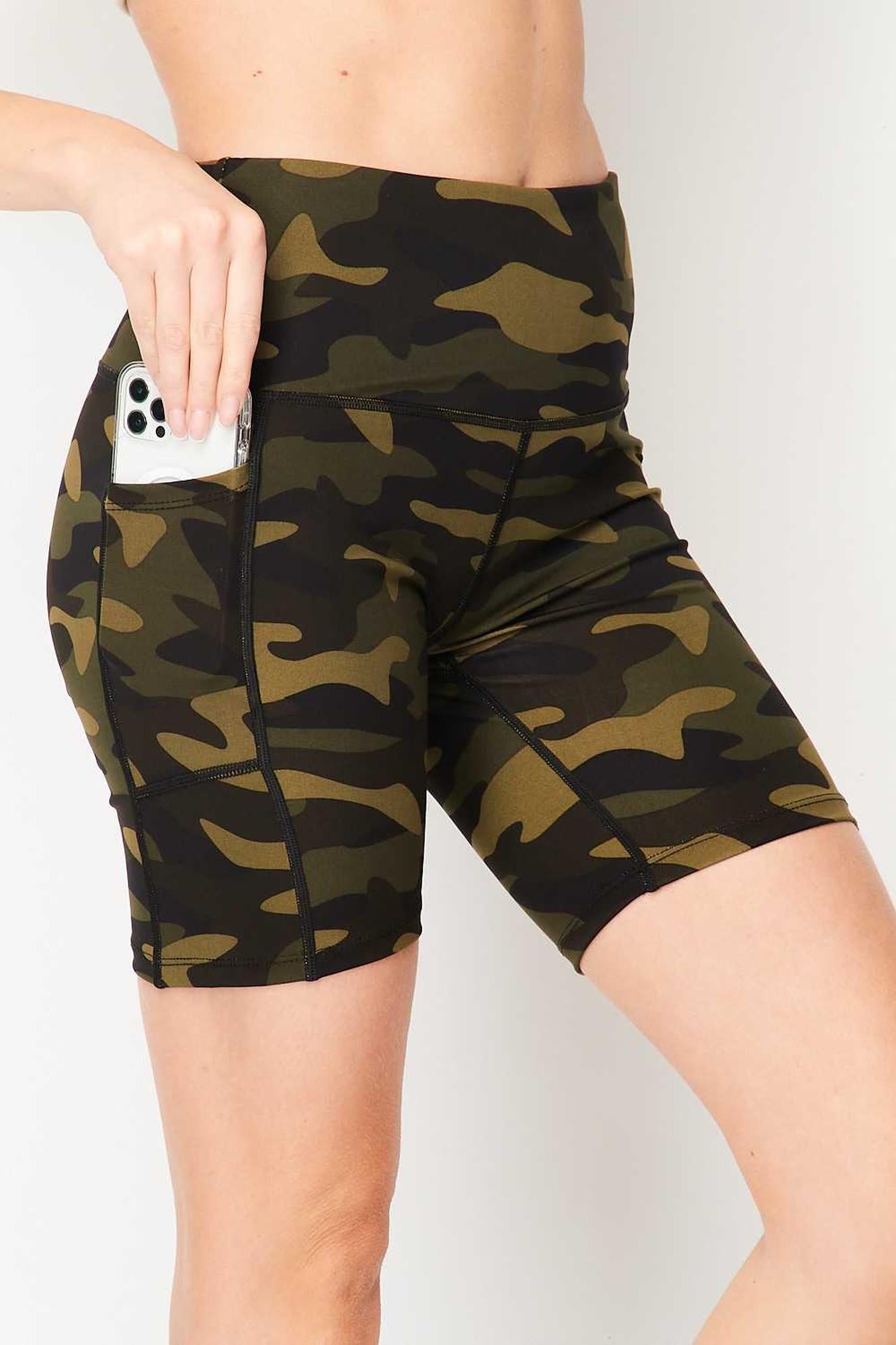 Sport High Waisted Camouflage Biker Shorts