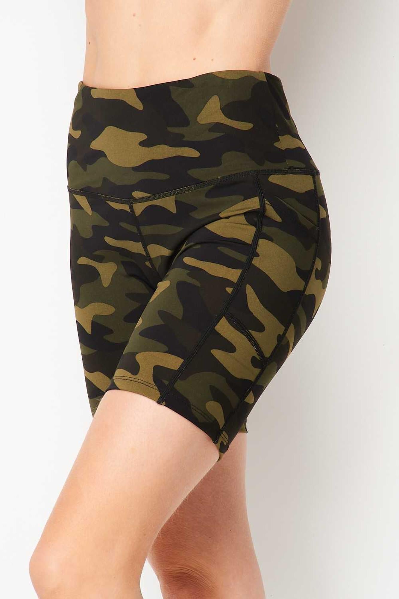Sport High Waisted Camouflage Biker Shorts
