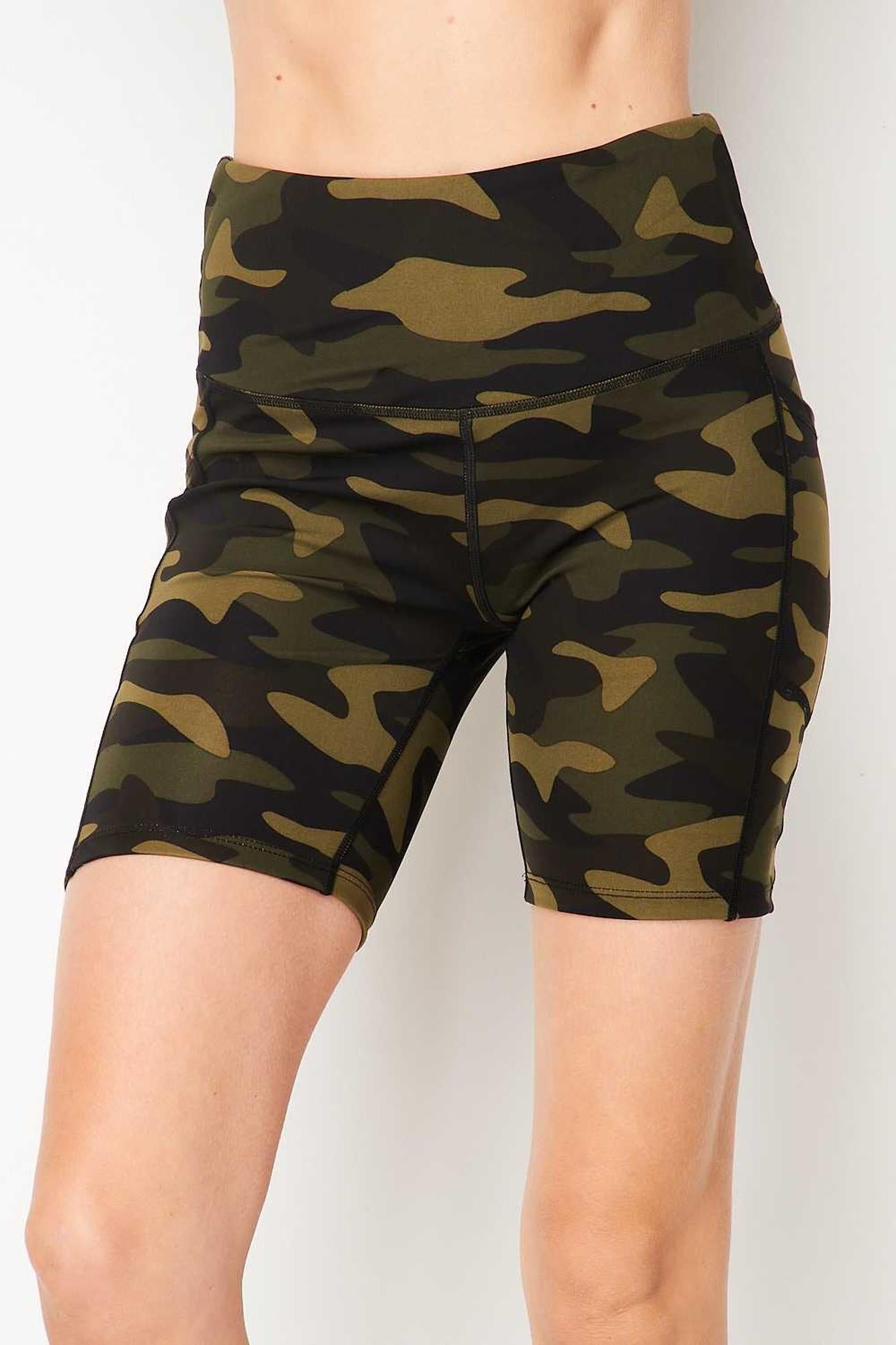 Sport High Waisted Camouflage Biker Shorts