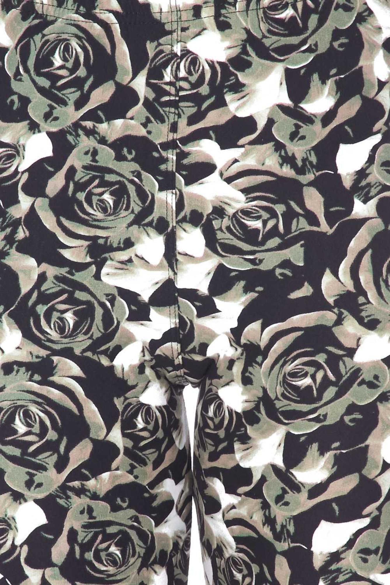 Buttery Soft Olive Rose Shorts - 3 Inch (One Size Regular,Olive)