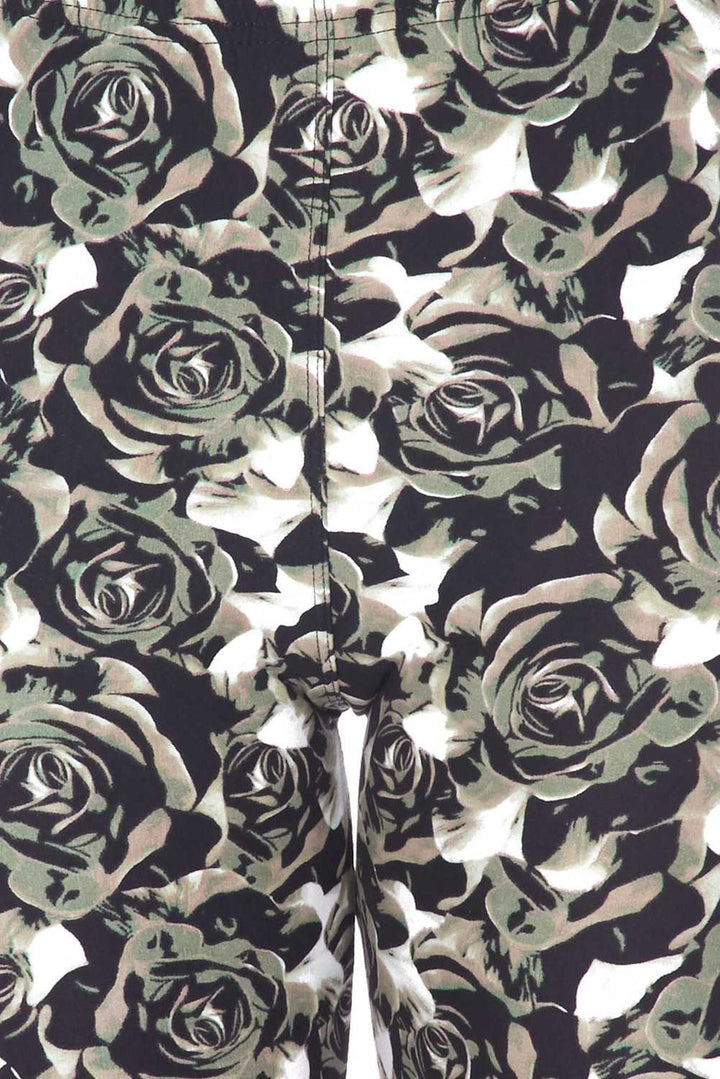 Buttery Soft Olive Rose Shorts - 3 Inch (One Size Regular,Olive)
