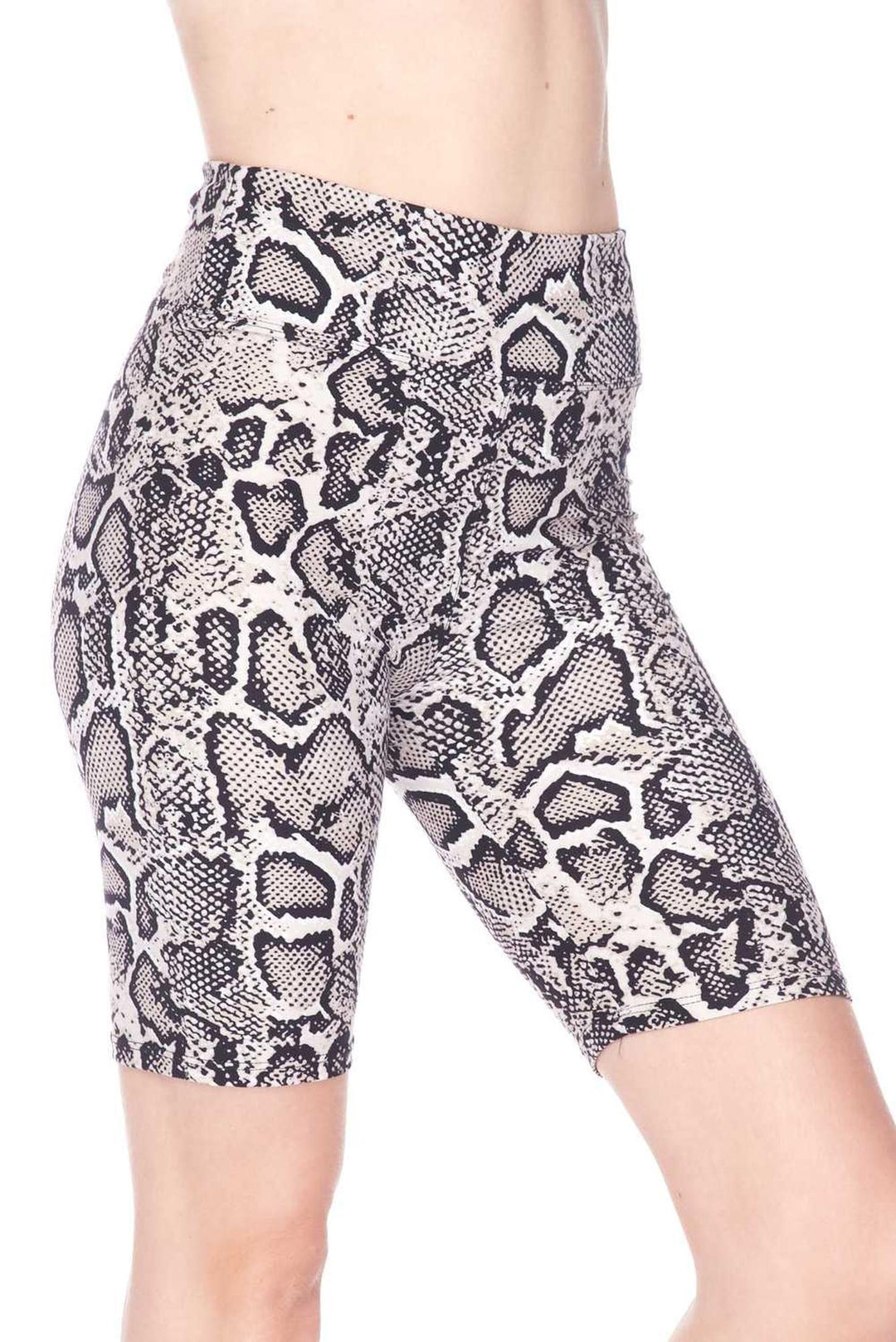 Buttery Soft Beige Boa Snakeskin Shorts (One Size Regular,Beige)