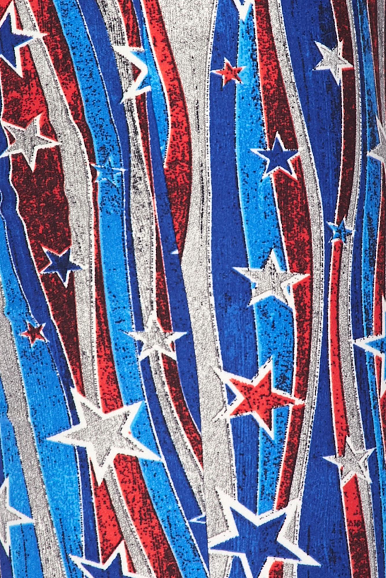 Buttery Smooth Metallic USA Flag Bell Bottom Leggings