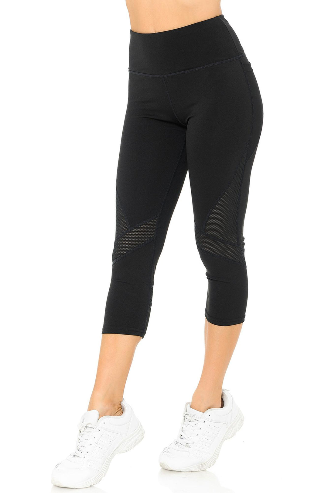 Angled Mesh Women's Sport Workout Capris