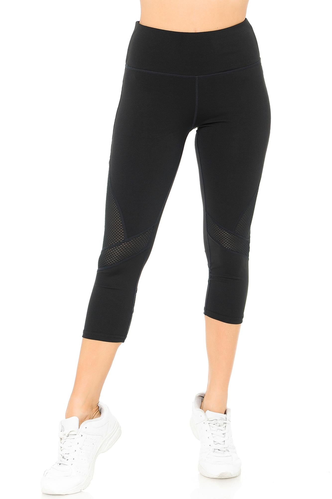 Angled Mesh Women's Sport Workout Capris