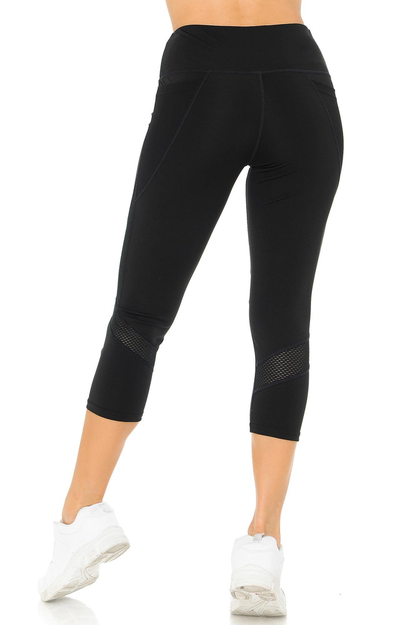 Angled Mesh Women's Sport Workout Capris