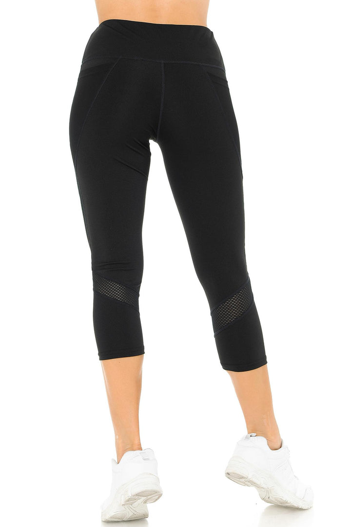 Angled Mesh Women's Sport Workout Capris