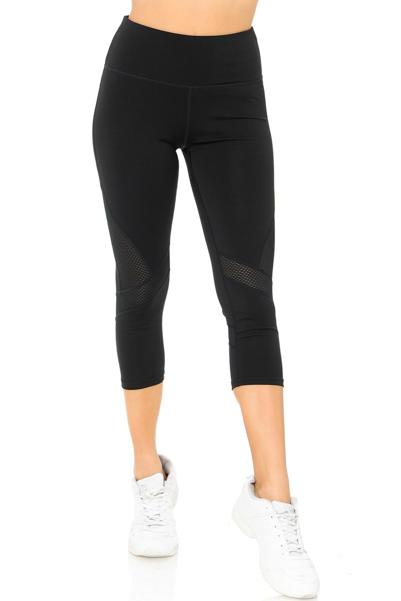 Angled Mesh Women's Sport Workout Capris